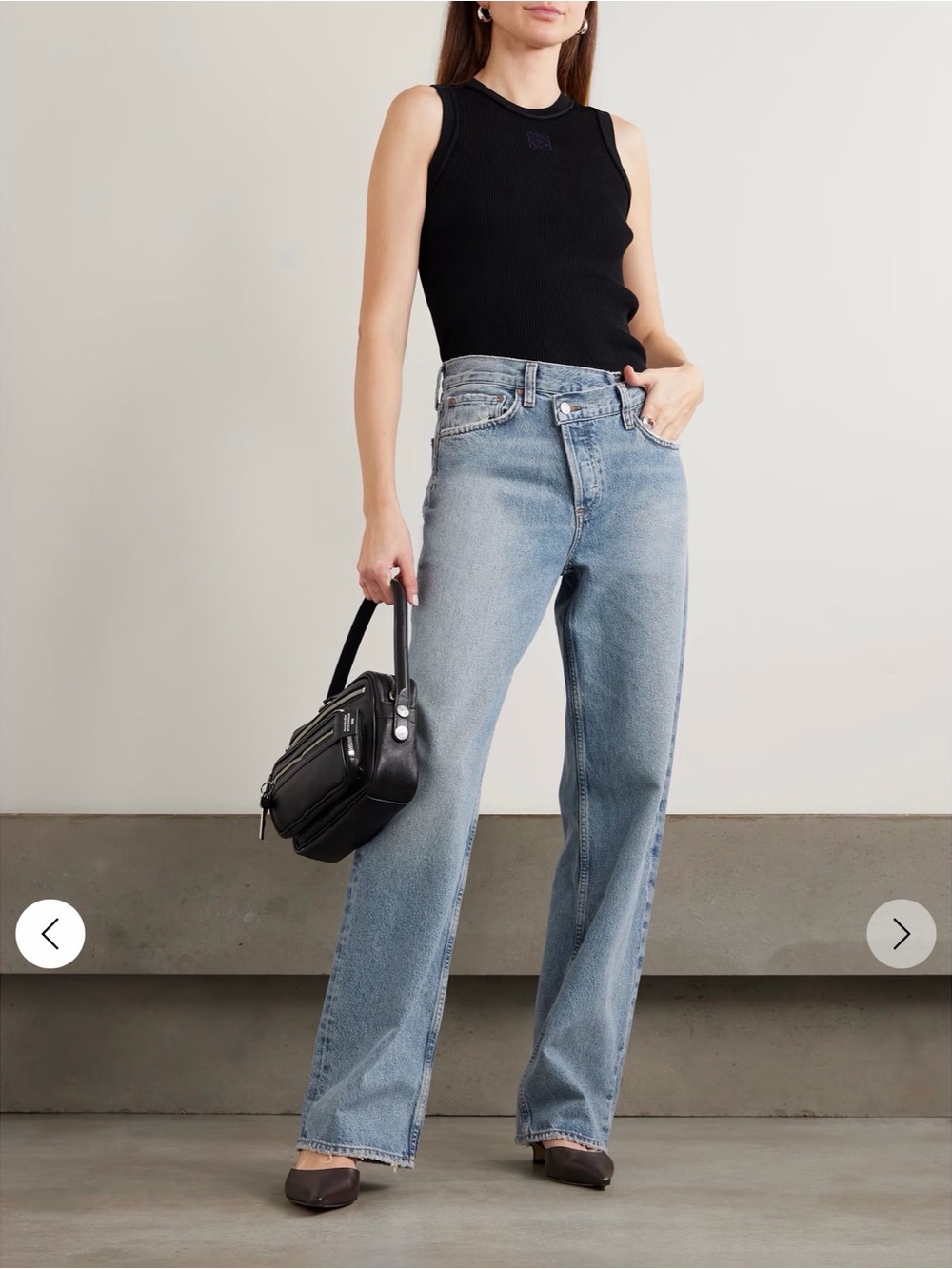 Agolde Arc Criss Cross Asymmetric Wide-Leg Jeans